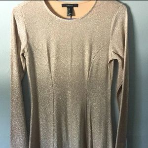 Light pink, shimmer long sleeve dress.